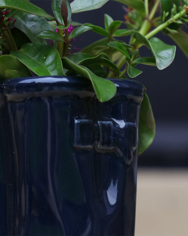 Dibor Midnight Blue Welly Boot Planter