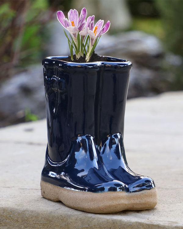 dibor Midnight Blue Welly Boot Planter