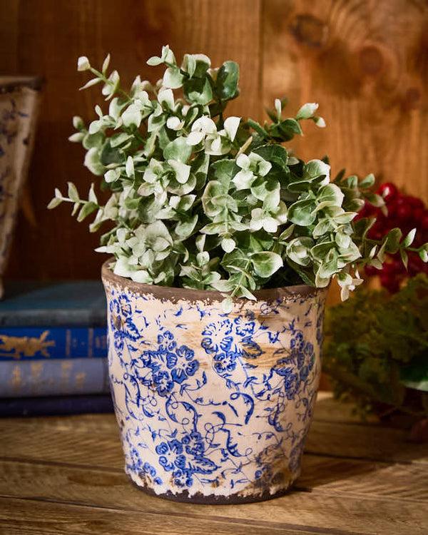 Dibor Milburn Blue Floral Plant Pots