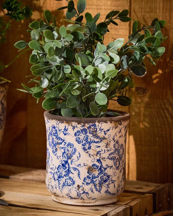 Dibor Milburn Blue Floral Plant Pots