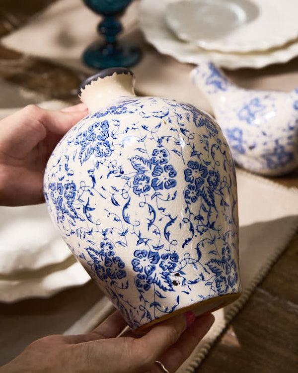 Dibor Milburn Blue Floral Stem Vase