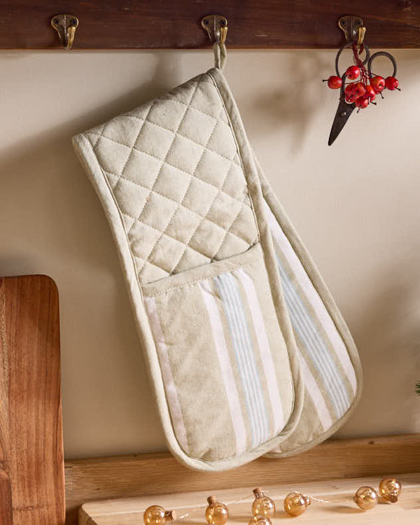 dibor Millstone Blue Stripe Oven Gloves