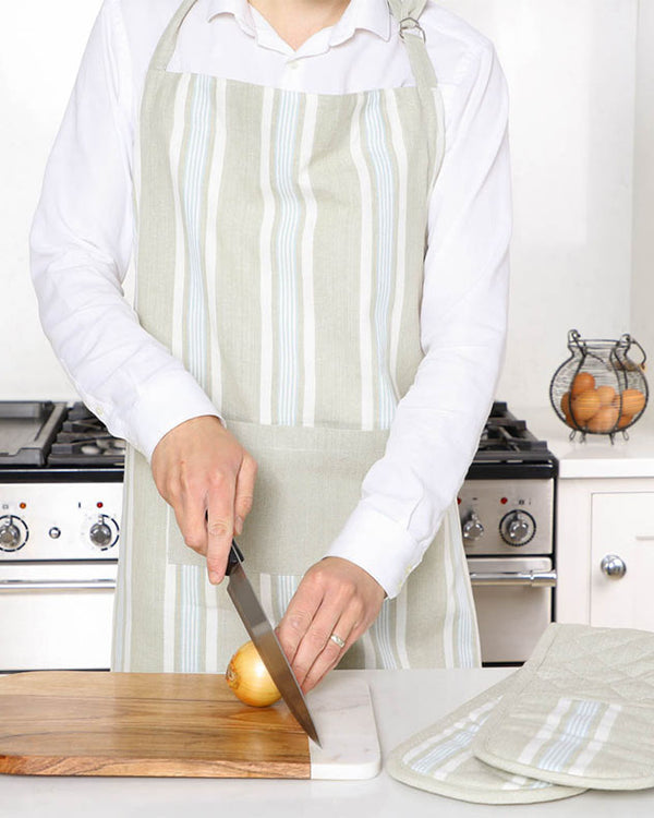 Dibor Millstone Stripe Cotton Kitchen Apron
