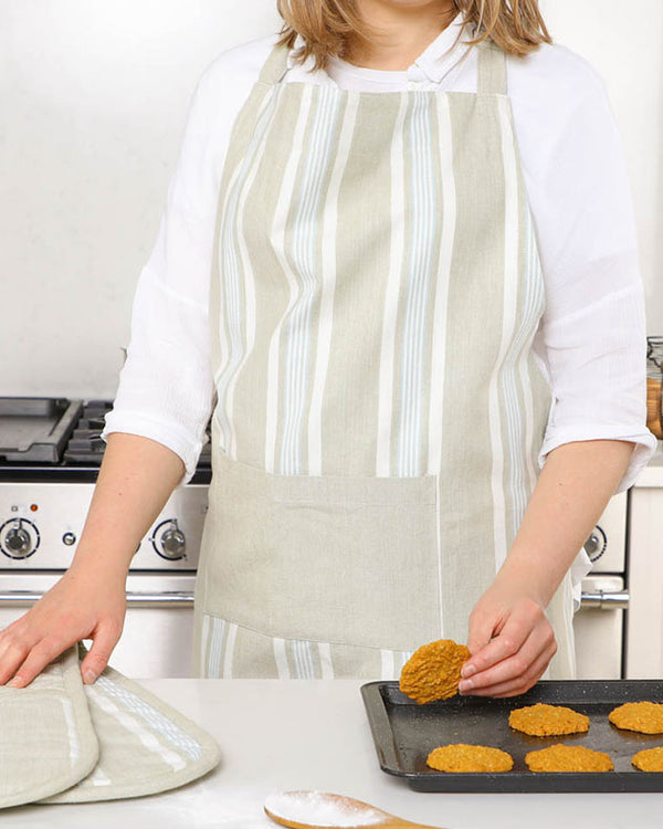 dibor Millstone Stripe Cotton Kitchen Apron