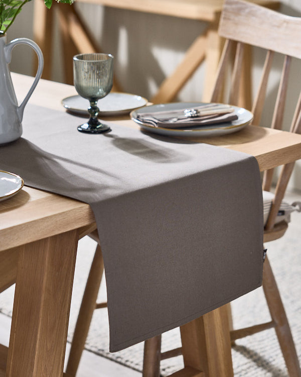 dibor Mocha Cotton Table Runner
