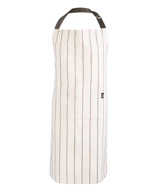 Dibor Mocha French Stripe Cotton Apron