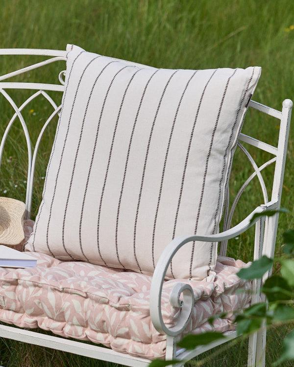 Dibor Mocha French Stripe Cotton Cushion