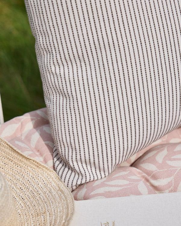 Dibor Mocha Ticking Stripe Cotton Cushion