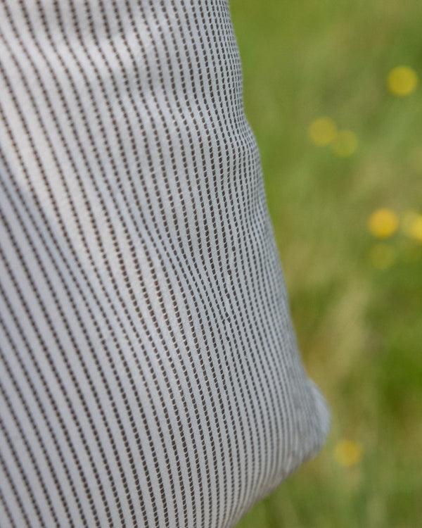 Dibor Mocha Ticking Stripe Cotton Cushion