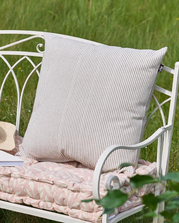 dibor Mocha Ticking Stripe Cotton Cushion