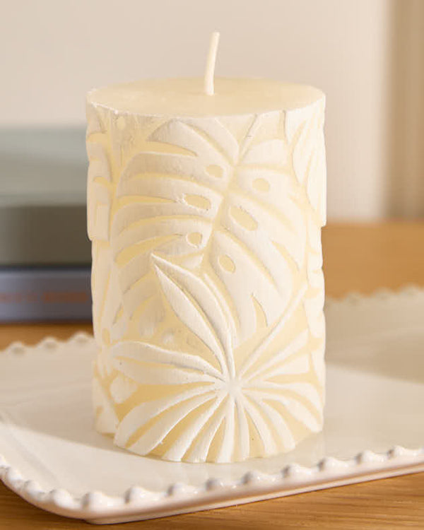 Dibor Monstera Leaf Pillar Candle
