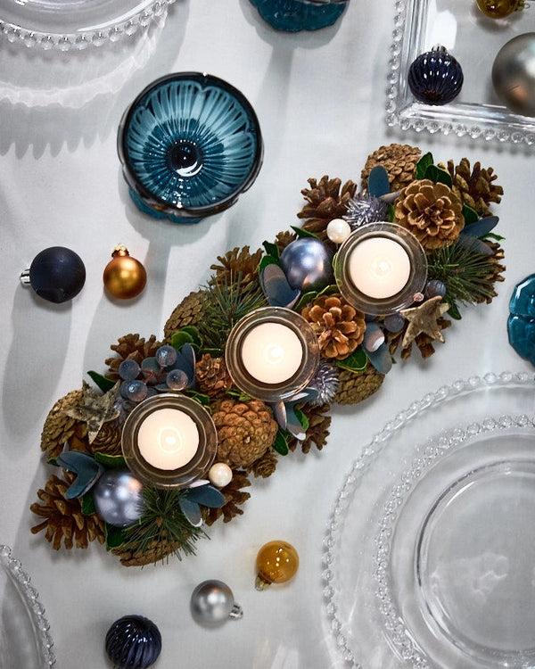 Dibor Moonlight Blue Triple Tealight Holder