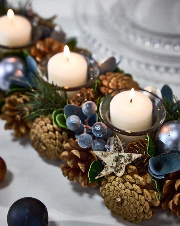dibor Moonlight Blue Triple Tealight Holder