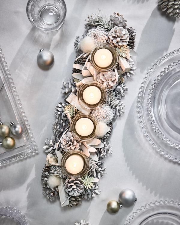 Dibor Morning Frost Four Tealight Holders