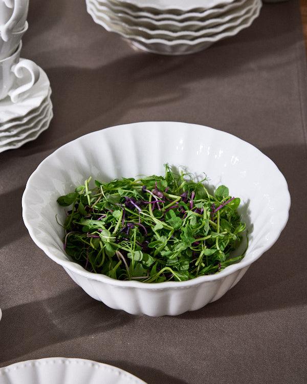 dibor Mysa White Porcelain Salad Bowl