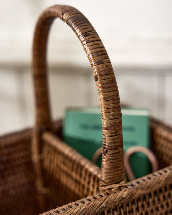 Dibor Natural Rattan Double Storage Basket
