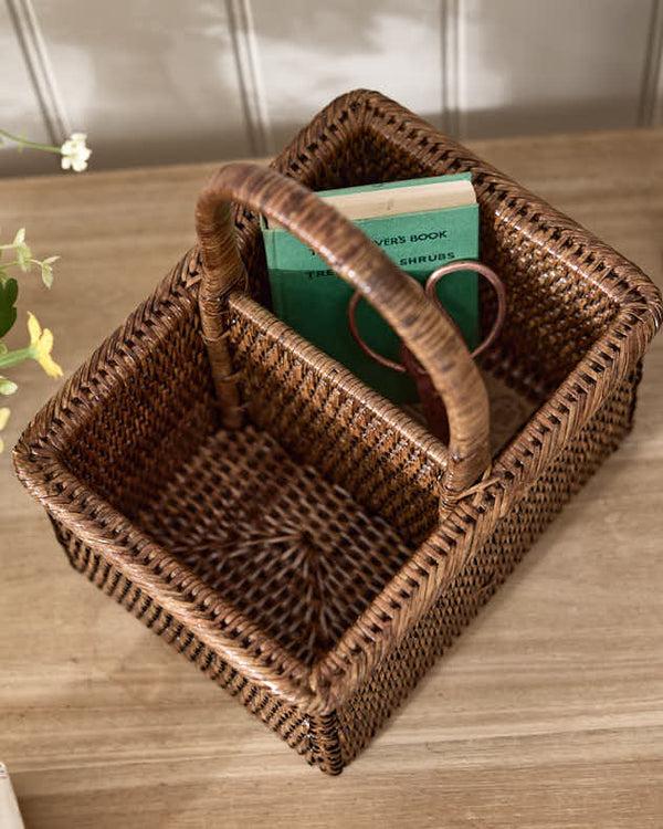 Dibor Natural Rattan Double Storage Basket