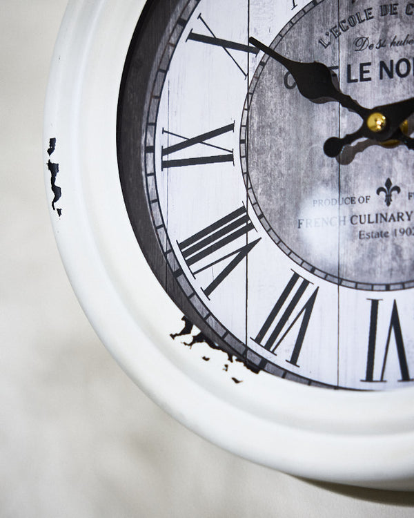 Dibor Normandy Antique Cream Wall Clock 27cm