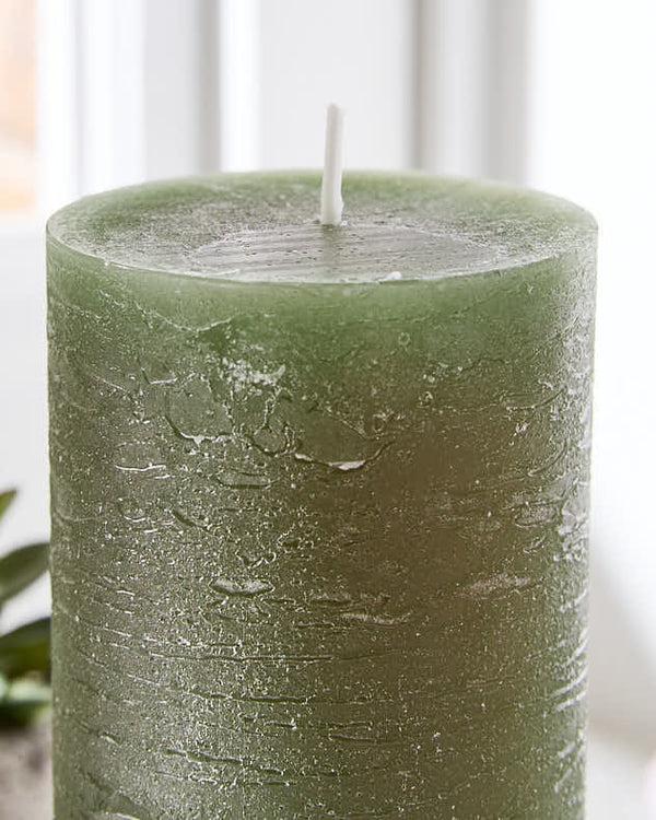 Dibor Olive Rustic Pillar Candle 15cm