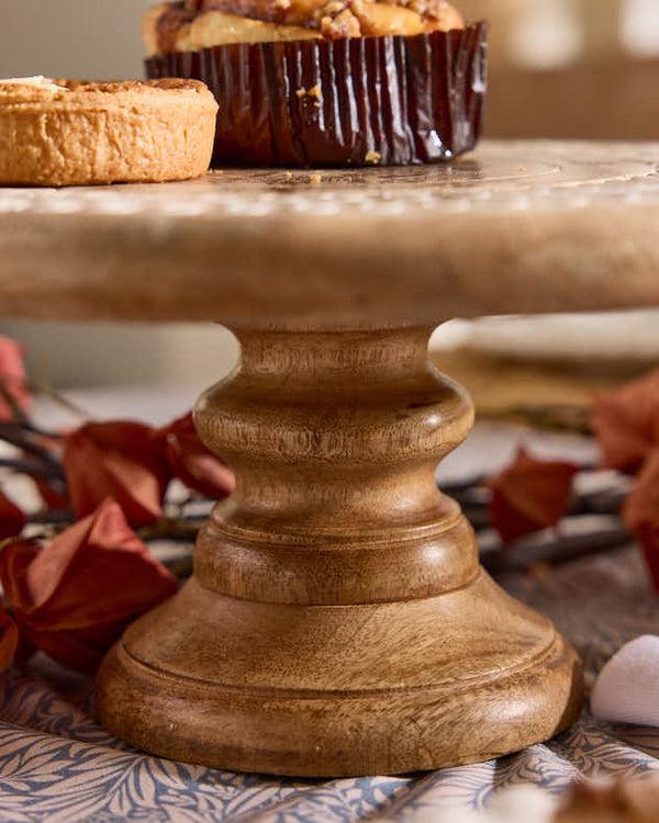 Dibor Ordino Carved Wooden Cake Stand