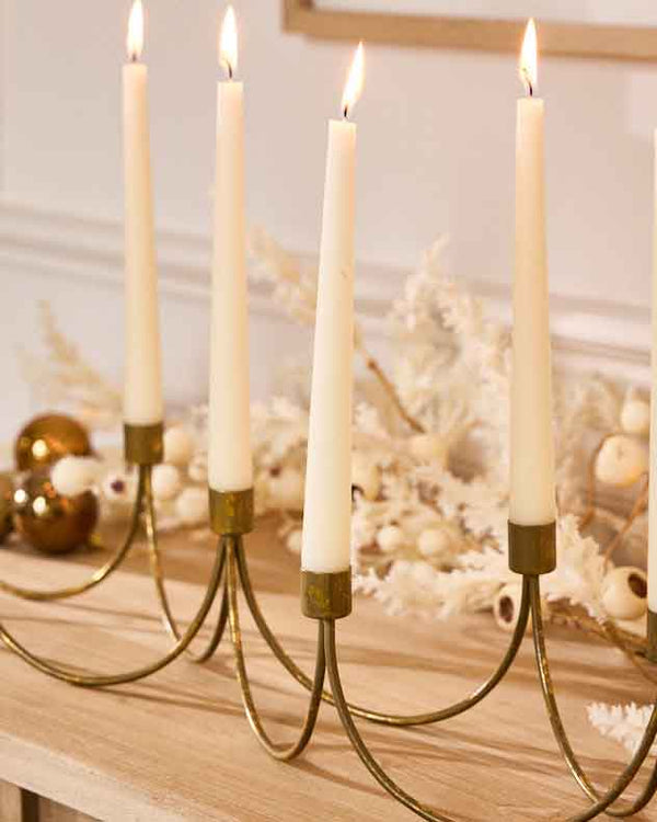 Dibor Ornate Golden Wave Candle Holder