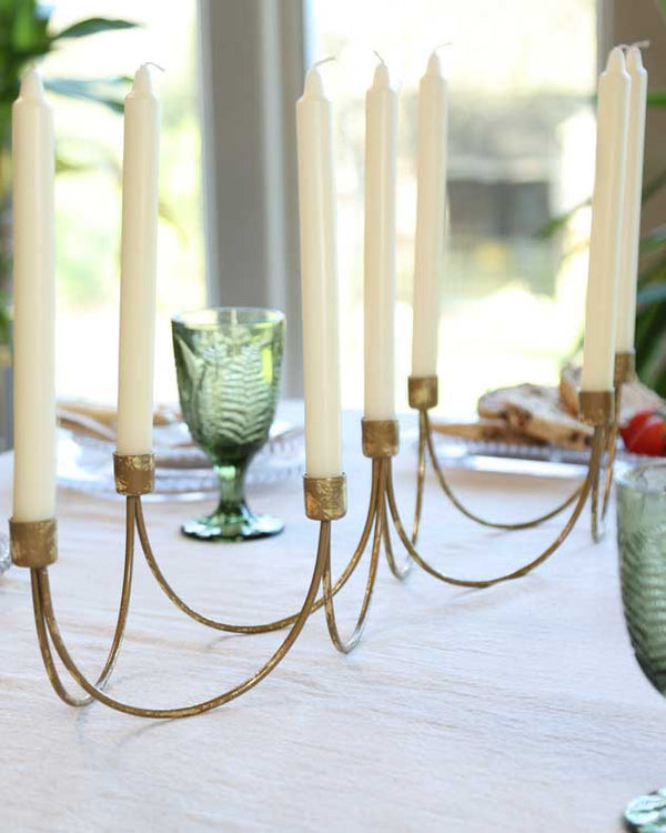 Dibor Ornate Golden Wave Candle Holder