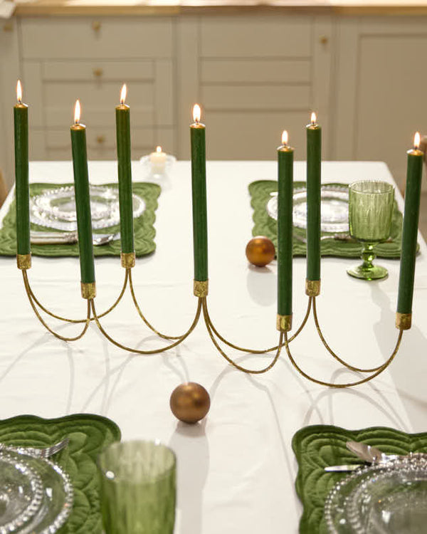 Dibor Ornate Golden Wave Candle Holder