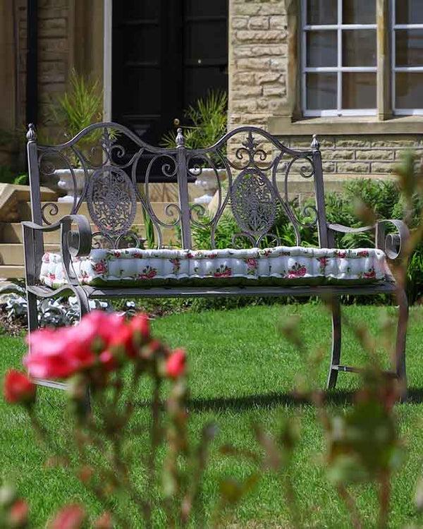Dibor Ornate Grey Scrolled Garden Bench