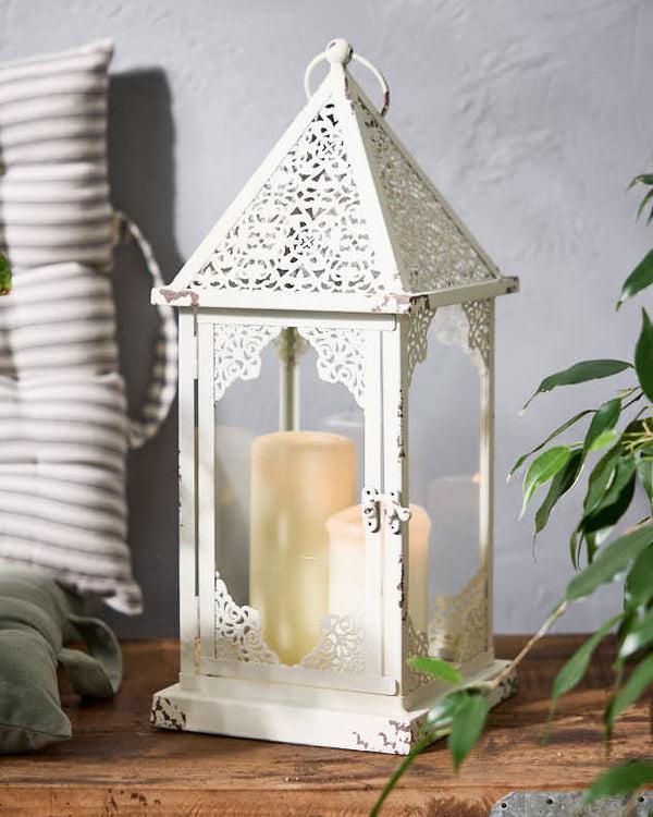 dibor Ornate Ivory Lantern