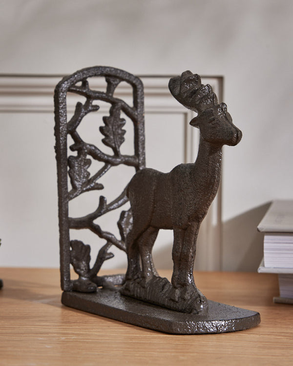Dibor Pair Of Cast Iron Stag Bookends