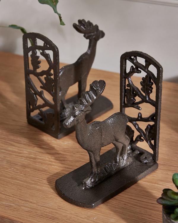 Dibor Pair Of Cast Iron Stag Bookends