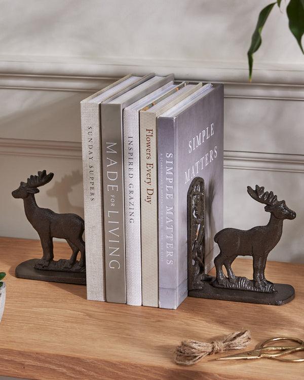 dibor Pair of Cast Iron Stag Bookends