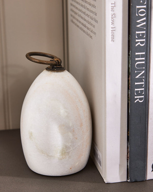 Dibor Pair Of White Marble Bookends