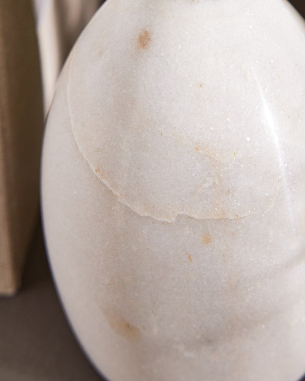 Dibor Pair Of White Marble Bookends