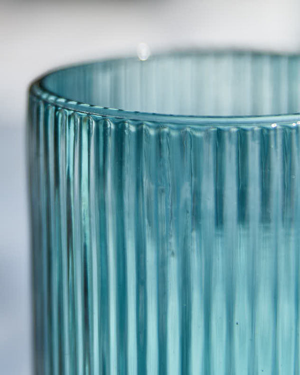 Dibor Palermo Blue Ribbed Tumbler Glass