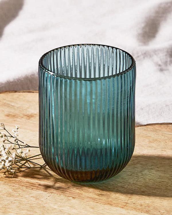 Dibor Palermo Blue Ribbed Tumbler Glass