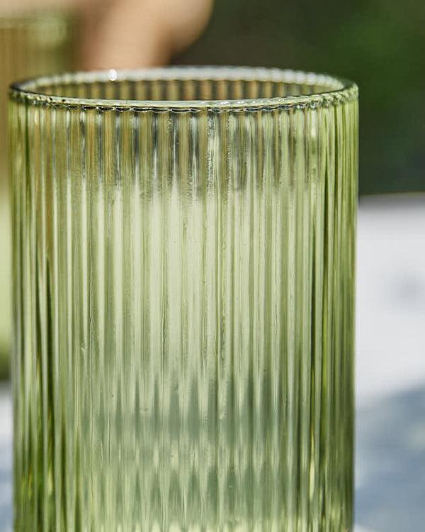 Dibor Palermo Green Ribbed Highball Tumbler