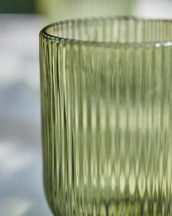Dibor Palermo Green Ribbed Tumbler Glass