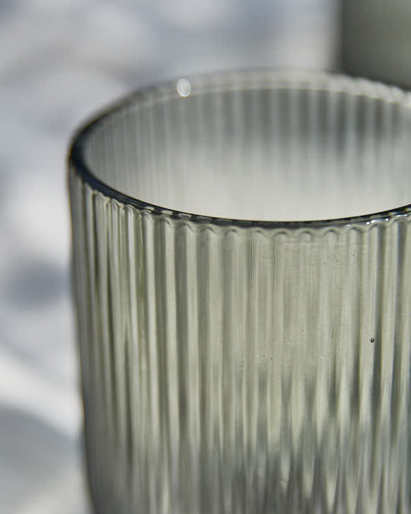 Dibor Palermo Grey Ribbed Tumbler Glass