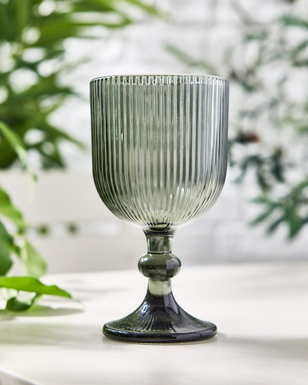 Dibor Palermo Grey Ribbed Wine Goblet