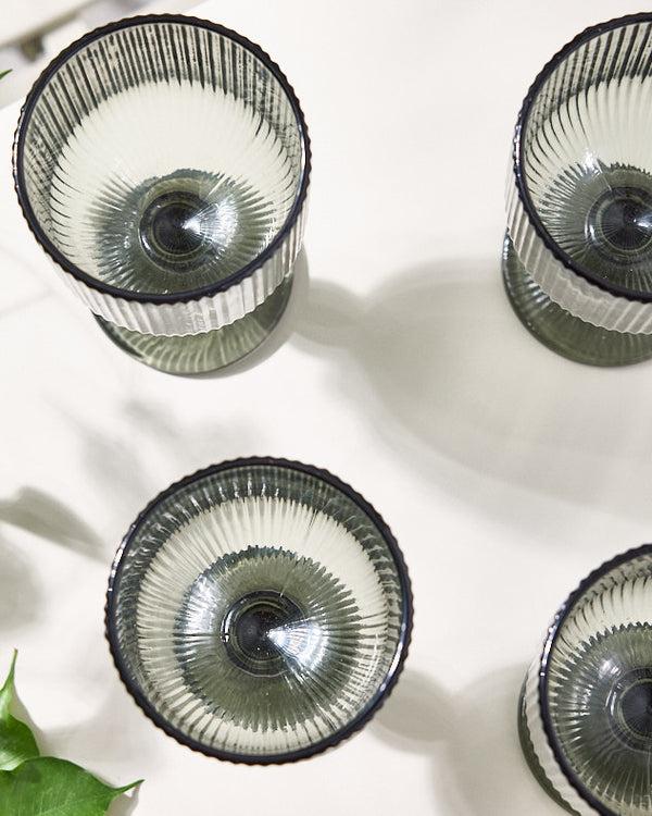 Dibor Palermo Grey Ribbed Wine Goblet