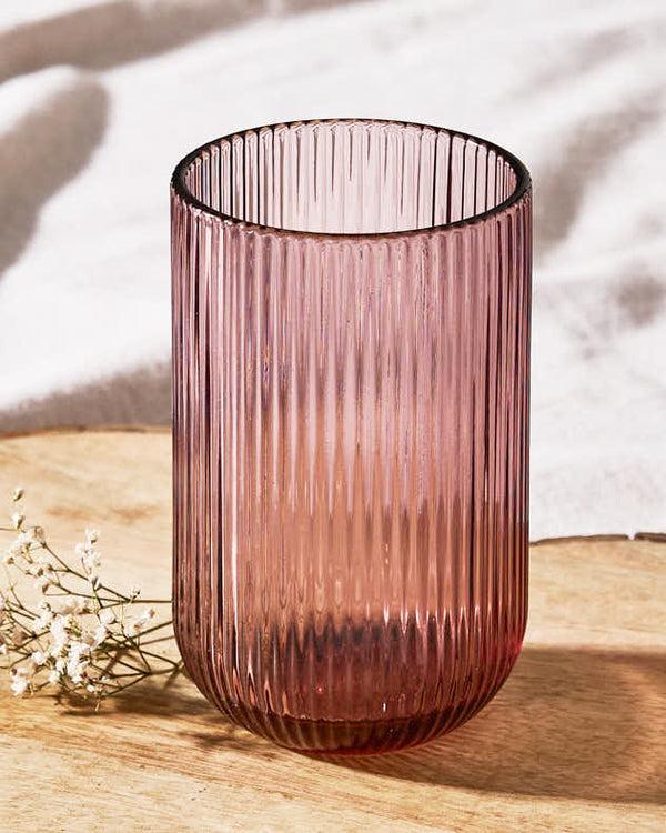Dibor Palermo Pink Ribbed Highball Tumbler