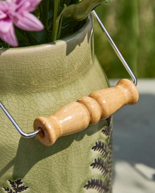 Dibor Pear Green Fern Churn Vase