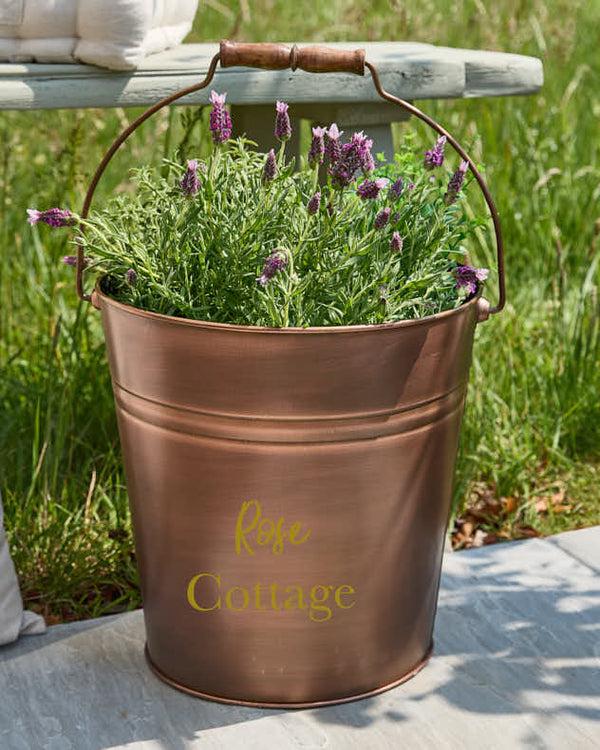 dibor Personalised Copper Bucket Planter Gift