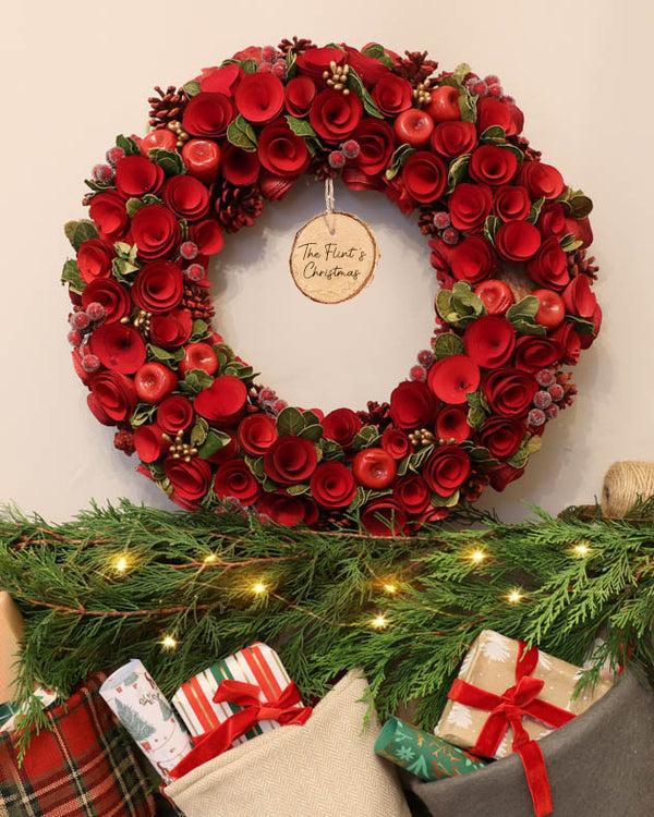 Dibor Personalised Extra Large Red Roses Wreath