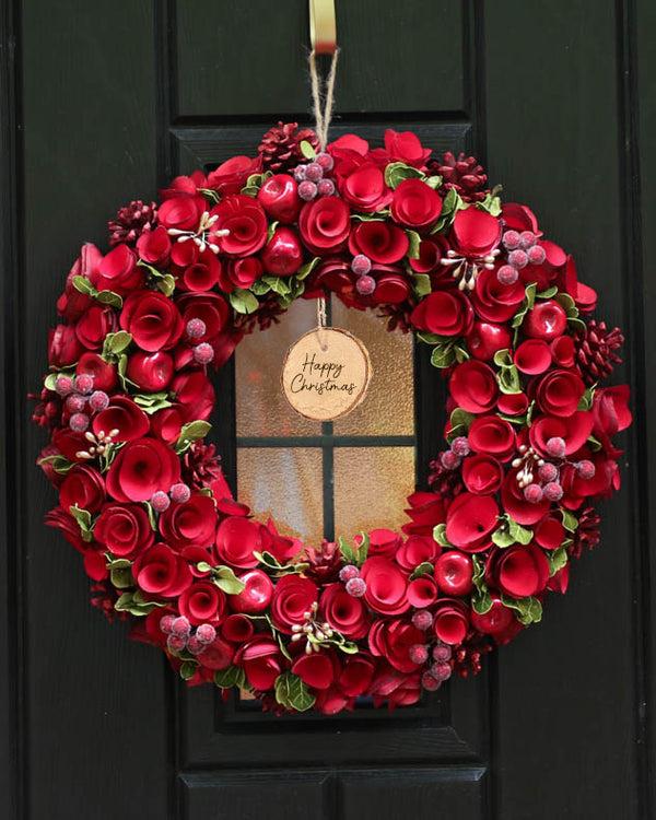 dibor Personalised Extra Large Red Roses Wreath