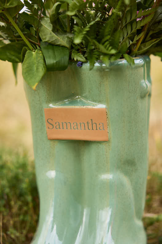 Dibor Personalised Large Green Welly Planter