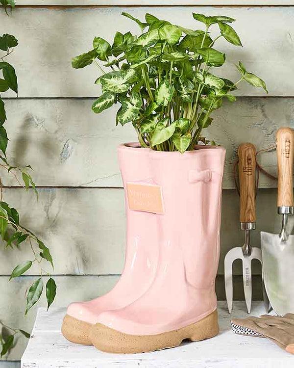 Dibor Personalised Large Pink Welly Planter