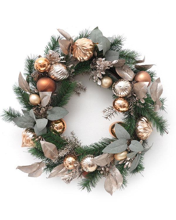 Dibor Personalised Metallic Bauble Wreath
