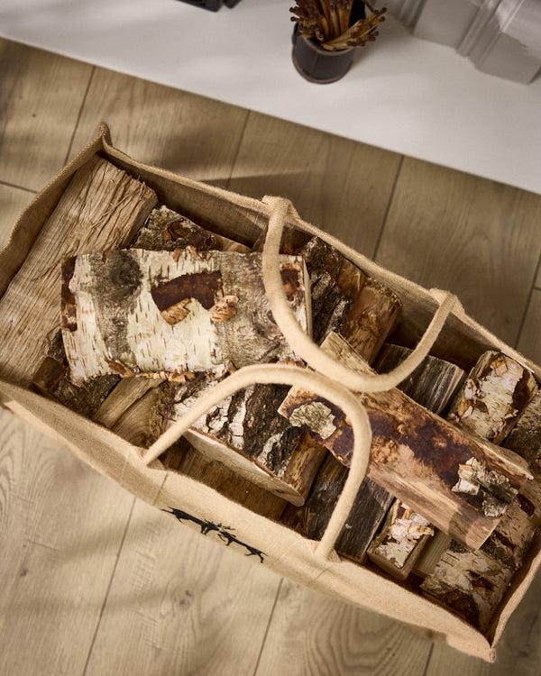 Dibor Personalised Natural Deer Jute Log Carrier